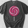 Pink Swirl Lollipop Pop Art Graphic Tee, Comfort Colors Cotton Shirt