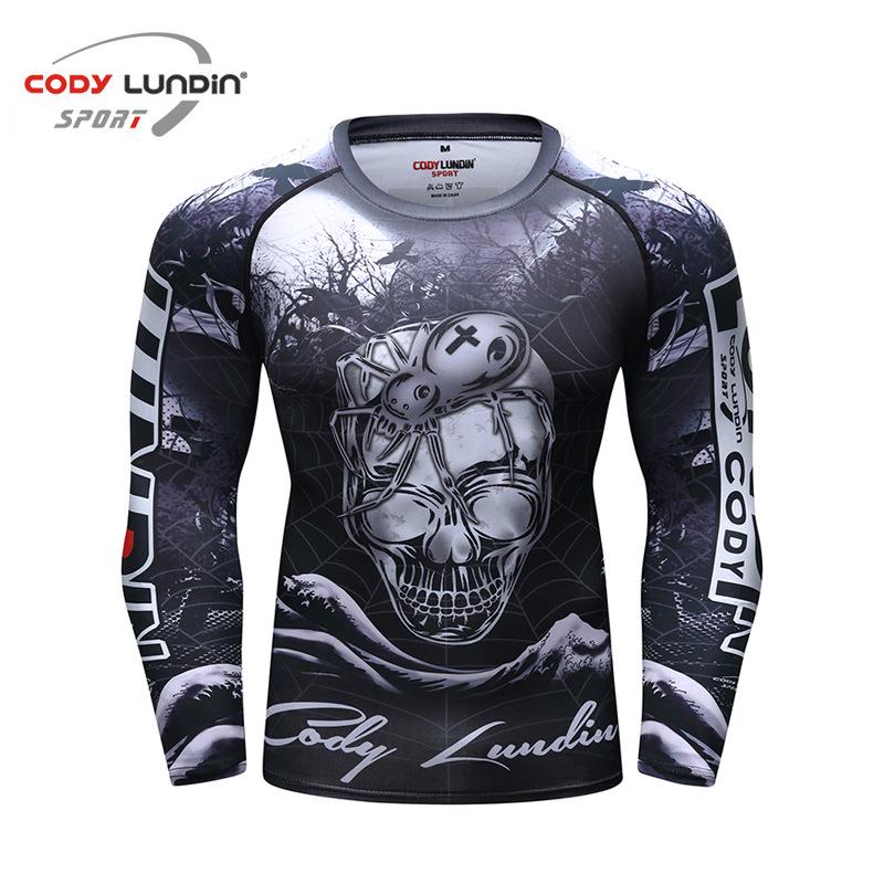 Men's Long Sleeve Elastic Compression Shirt - Anti-Abrasion Jiu-Jitsu Training Body Shaper
