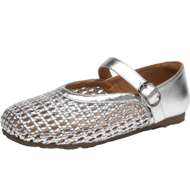 ZHR Women s Woven Hollow-Out Mary Jane Sandals 39