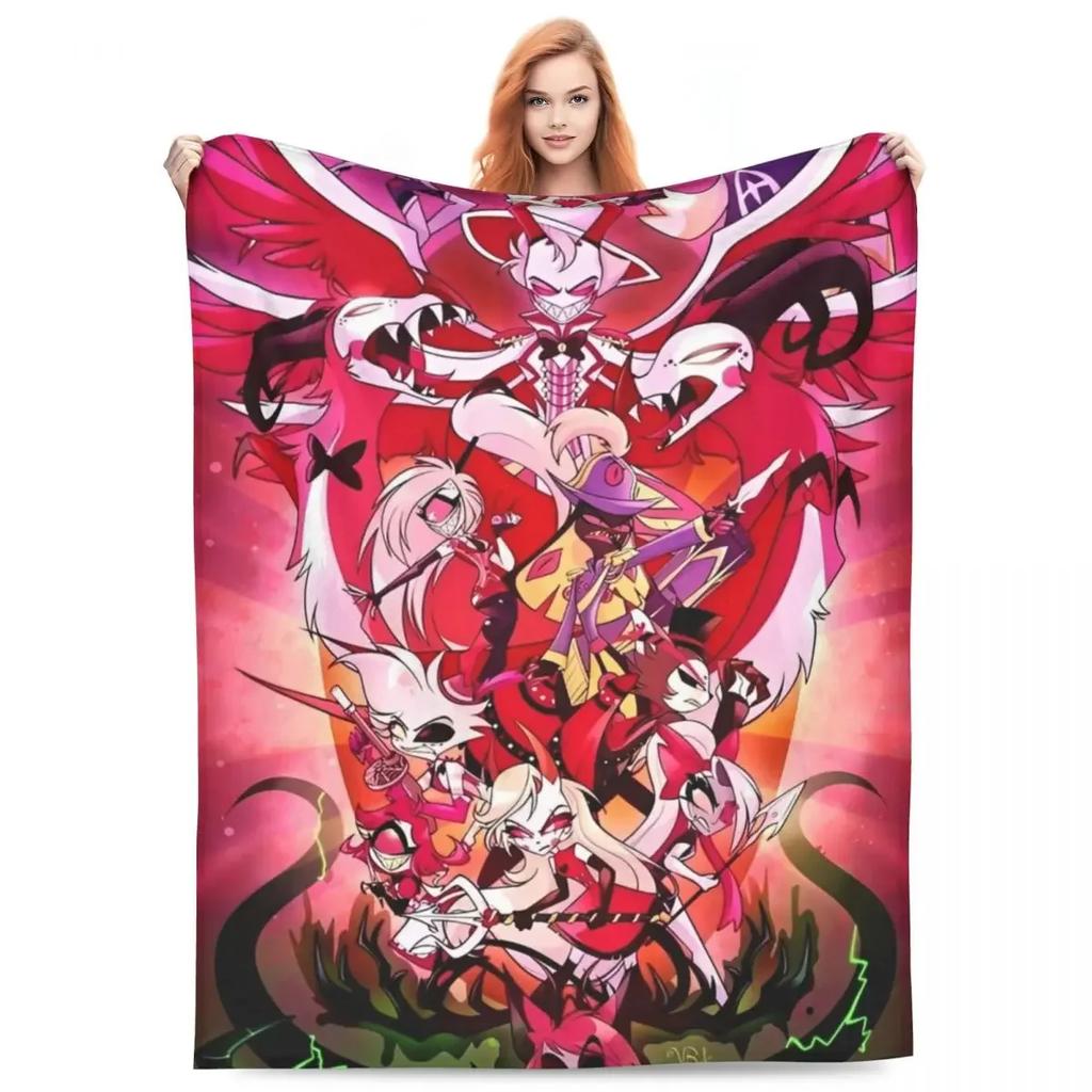 VOX HHazbin Hotel Alastor Game Warm Soft Blanket Travel Office Plush Bedding Throws Fluffy Couch Bed Flannel Bedspread