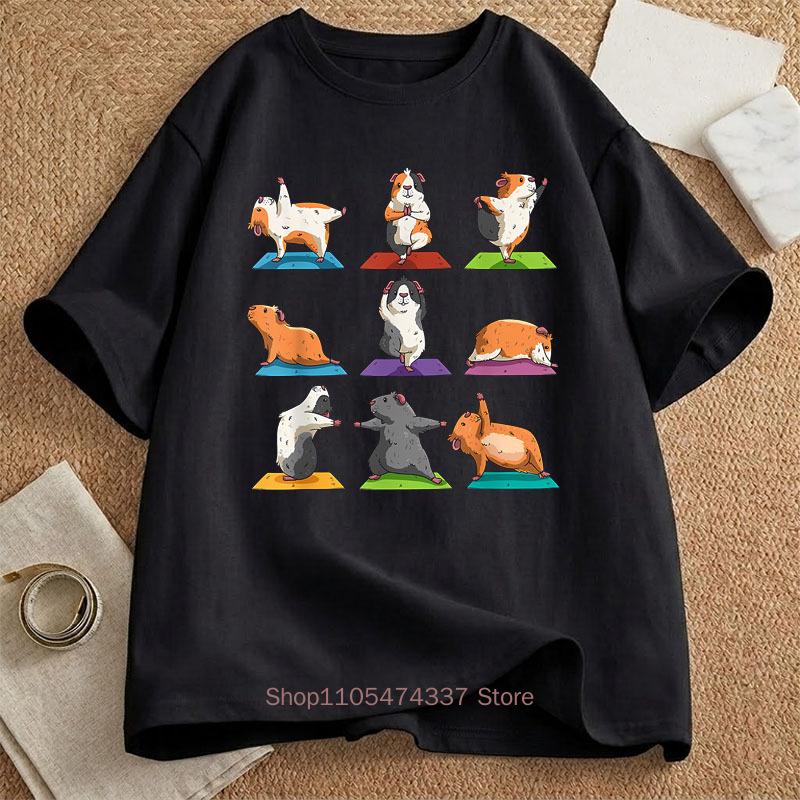 Guinea Pig Print T Shirt For Unisex Summer Casual Fashion Funny Loose Streetwear Tops High Quality Crew Neck Short Sleeve Tees