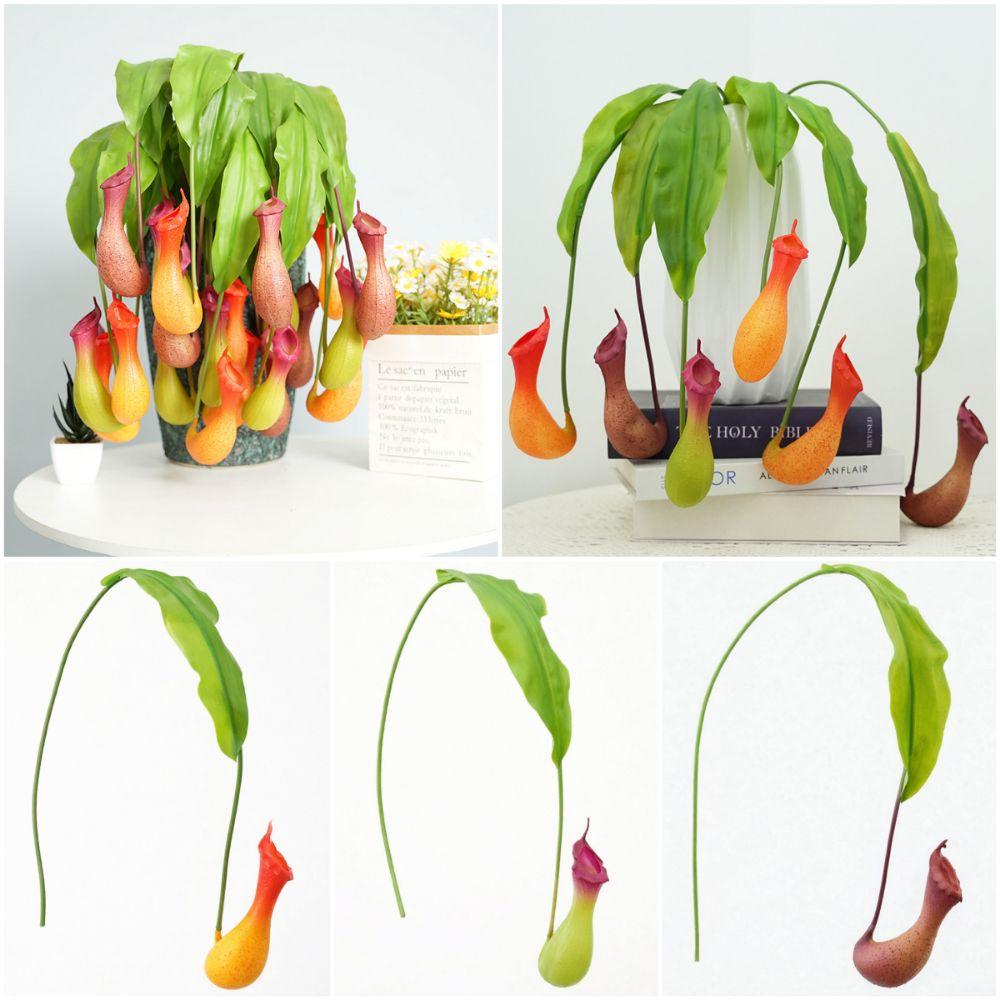 Multicolor Artificial Pitcher Plants Greenery Accessories Green Leaves Hanging Green Plants Photo Props Faux Plant