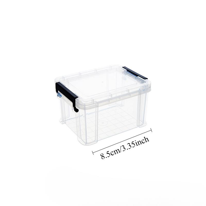 2pcs Mini Plastic Storage Box Transparent Toy Car Clothing Portable Household Goods Storage