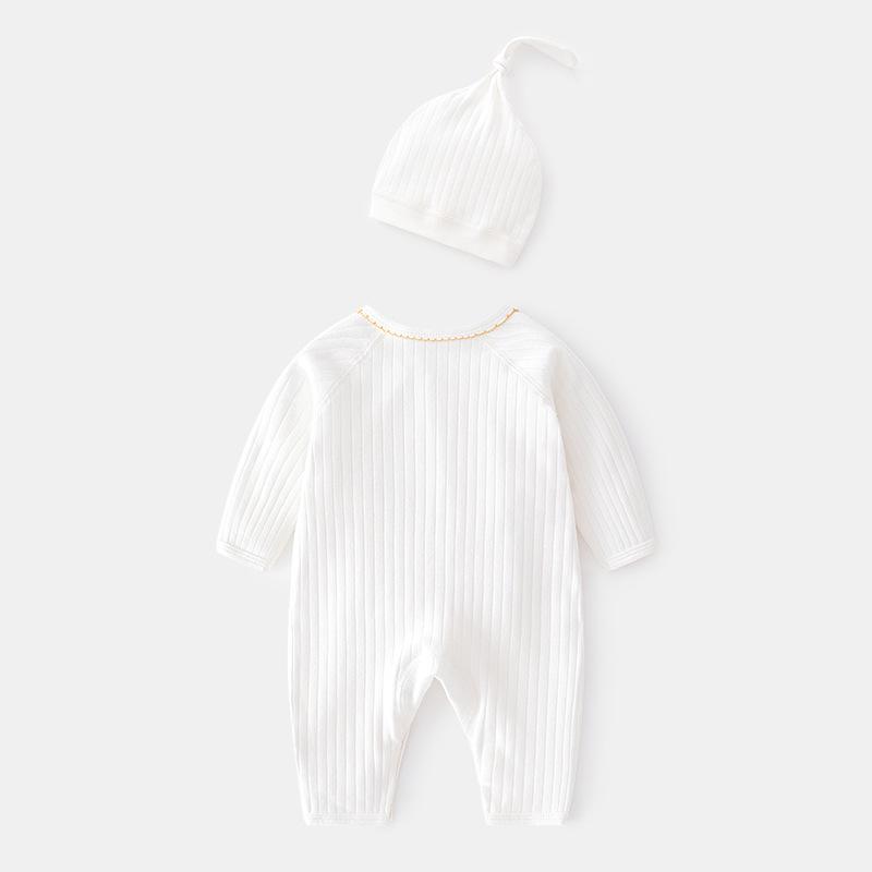 Newborn Boneless Harem Romper - Spring/Autumn Pure Cotton Crawling Suit for Boys & Girls
