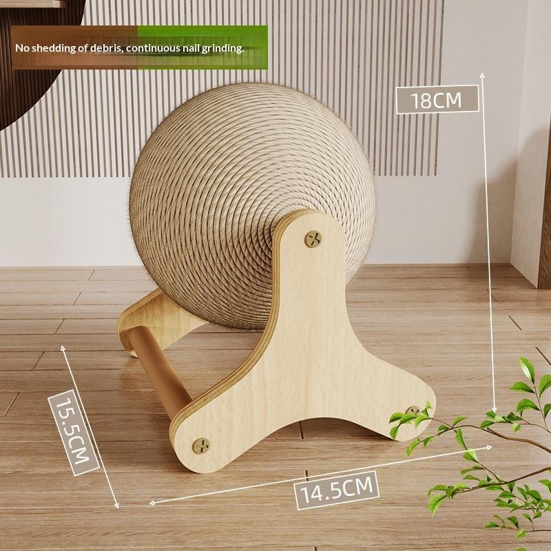 Elephant Shaped Cat Scratcher Solid Wood Stable Triangular Sisal Ball Toy for Home Pet Cats
