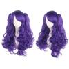 80cm Long Curly Cosplay Wig with 2 Ponytails Women Layered Wigs Pink Blue Gold Curly Wigs  Carnival
