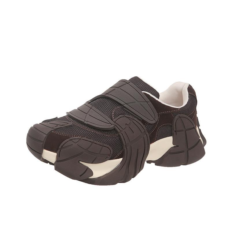 Velcro platform mesh shoes women's autumn new fashionable versatile non-slip breathable sports and leisure shoes