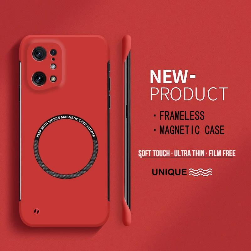 Ultra Thin Frameless Magnetic Hard PC Phone Case For OPPO A96 A76 A36 A78 4G 5G Magnetic Candy Color Shockproof Protect Cover