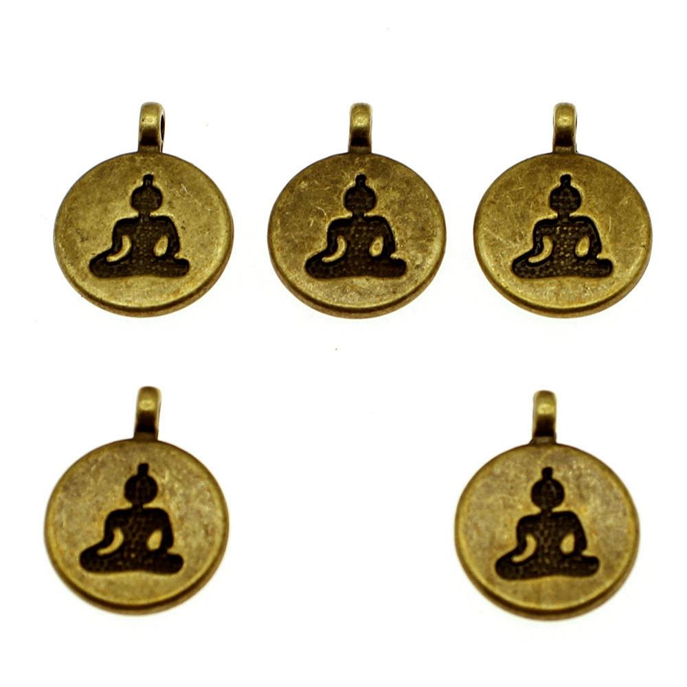 Buddha Statues Charms Multi Color Alloy Pendants For Spiritual Zen Jewelry Making