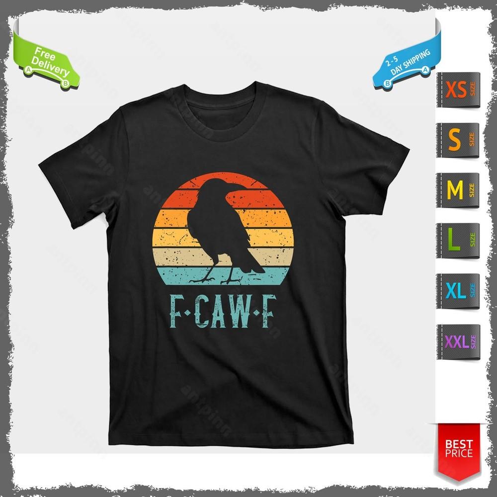 F-Caw-F Black Crow Black Bird Retro Sunset Vintage F-Caw-F T-Shirt Unisex Unisex T-Shirt XXXXL