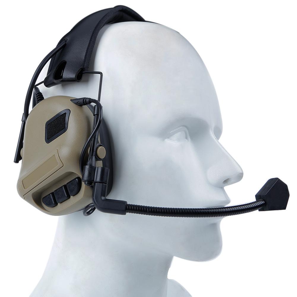 5th Gen Chip Tactical Headset HD-09 Over-Ear Pickup Noise Cancelling Headphones ABS+Sound Insulation Cotton Outdoor Shooting Hunting Military