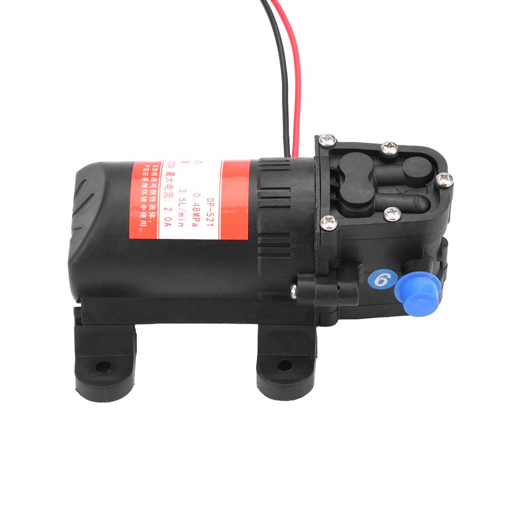 DP-521 DC 12V 3,5 l/min Zemědělská elektrická vodní pumpa Černá Mikro vysokotlaká membránová vodní postřikovač Myčka aut