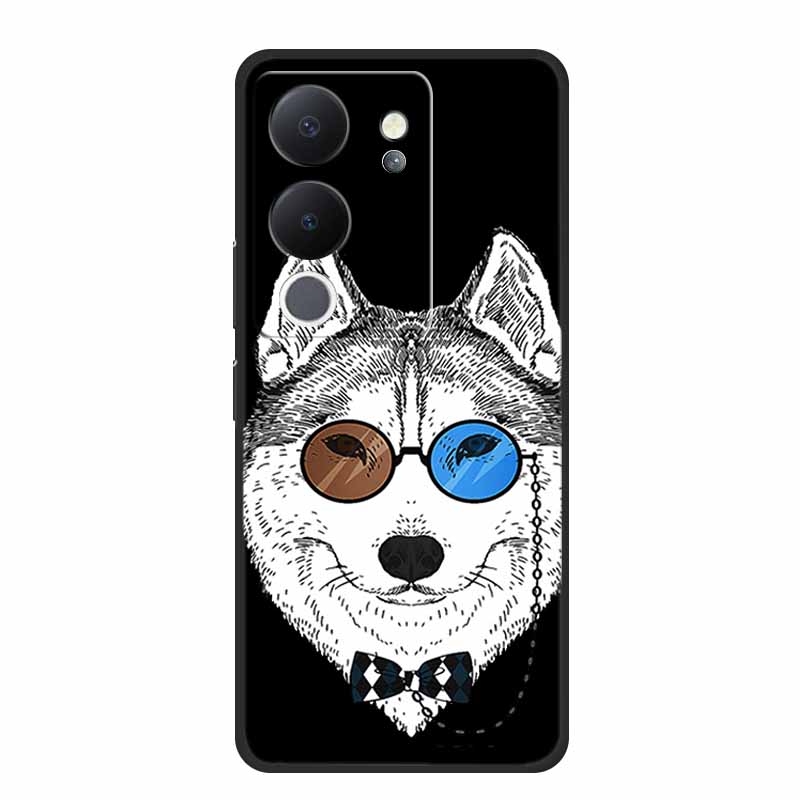 Funda For Vivo V30 Lite Case Cute Cartoon Cat Black Silicone Shockproof Soft Phone Cases For Vivo V30 Lite Back Cover Case Bag