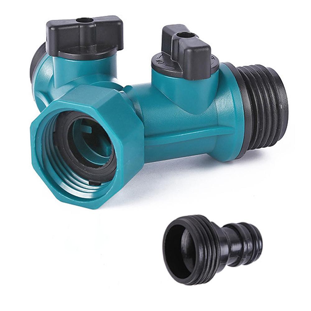 2 Way Garden Hose Splitter Watering - Water Hose Connector with Shut Off Valve For Faucet Irrigation Landscaping Flower Planting