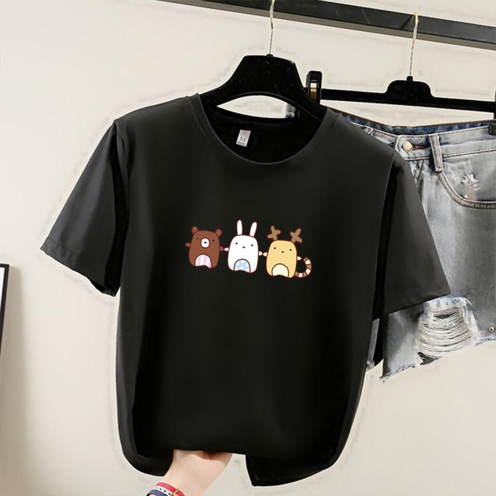 Harajuku Cute Cartoon Print Short Sleeve T-shirts for Women 2025 Summer Casual Loose Student T Shirt Young Girl Y2k Tops