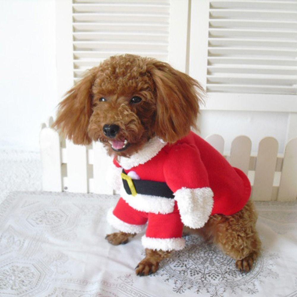 Morsom Julemann Hudvennlig Cosplay Kjæledyrkostyme Hundedress med Lue Hettegensere for Hund