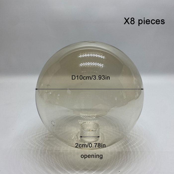 

D10cm D12cm D15cm Smoke G9 Glass Abazur Заміна з 2cm відкриттям Cognac Amber Grey Grey Globe G9 Кришка абажура для деталей