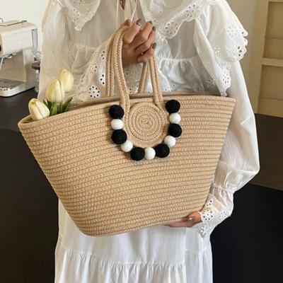 2024 Women's Large Woven Straw Bag: Versatile Tote for Commuting, Vacation, and Beach