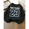 Best Player 23 Jersey Design(1) Girls' Hoodie, Round Neck Hoodie, Autumn and Winter Western Style Top, Children's Long Sleeved T-shirt
