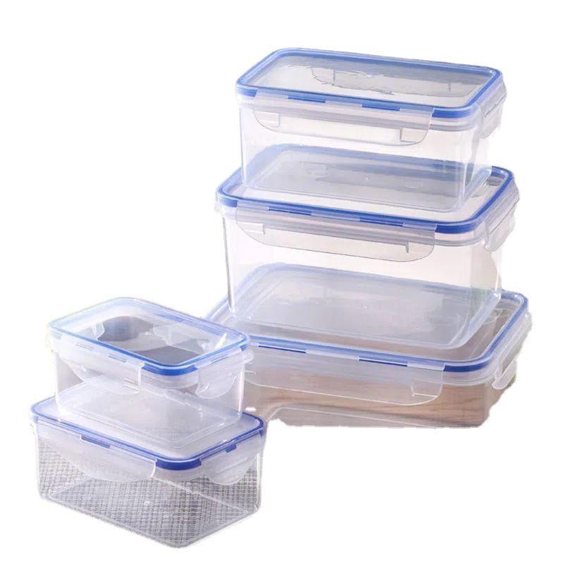 Cutie de depozitare dreptunghiulară din plastic transparent, de uz alimentar, pentru bucătărie și frigider