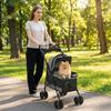Foldable Dog Stroller, 4 EVA Wheels, Mesh Windows, 73 X 50 X 96 Cm, Grey