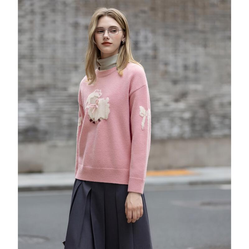 TonLion Women's Round Neck Jacquard Sweater