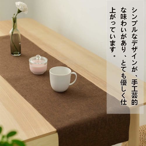 Table Runner, Dining Table Decoration, Solid Linen Cloth, Stylish Table Accessory, Nordic Style (31 x 180cm, Navy)