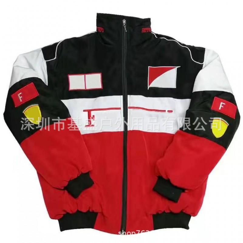F1 Racing Embroidered Padded Jacket Retro Motorcycle Riding Baseball Coat Unisex