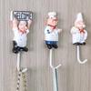 4 Stück Cartoon Koch Edelstahl Klebehaken Kleider Mantel Hut Aufhänger Küche Badezimmer Rostfrei Handtuchhaken