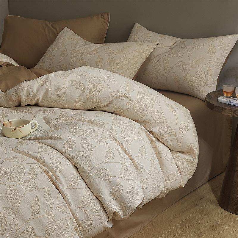 Class A 120 Maternal And Infant Grade Jacquard Pure Cotton 4Pcs Set Xinjiang Cotton Cotton Naked Sleeping Sheet Quilt Cover Mattress Model