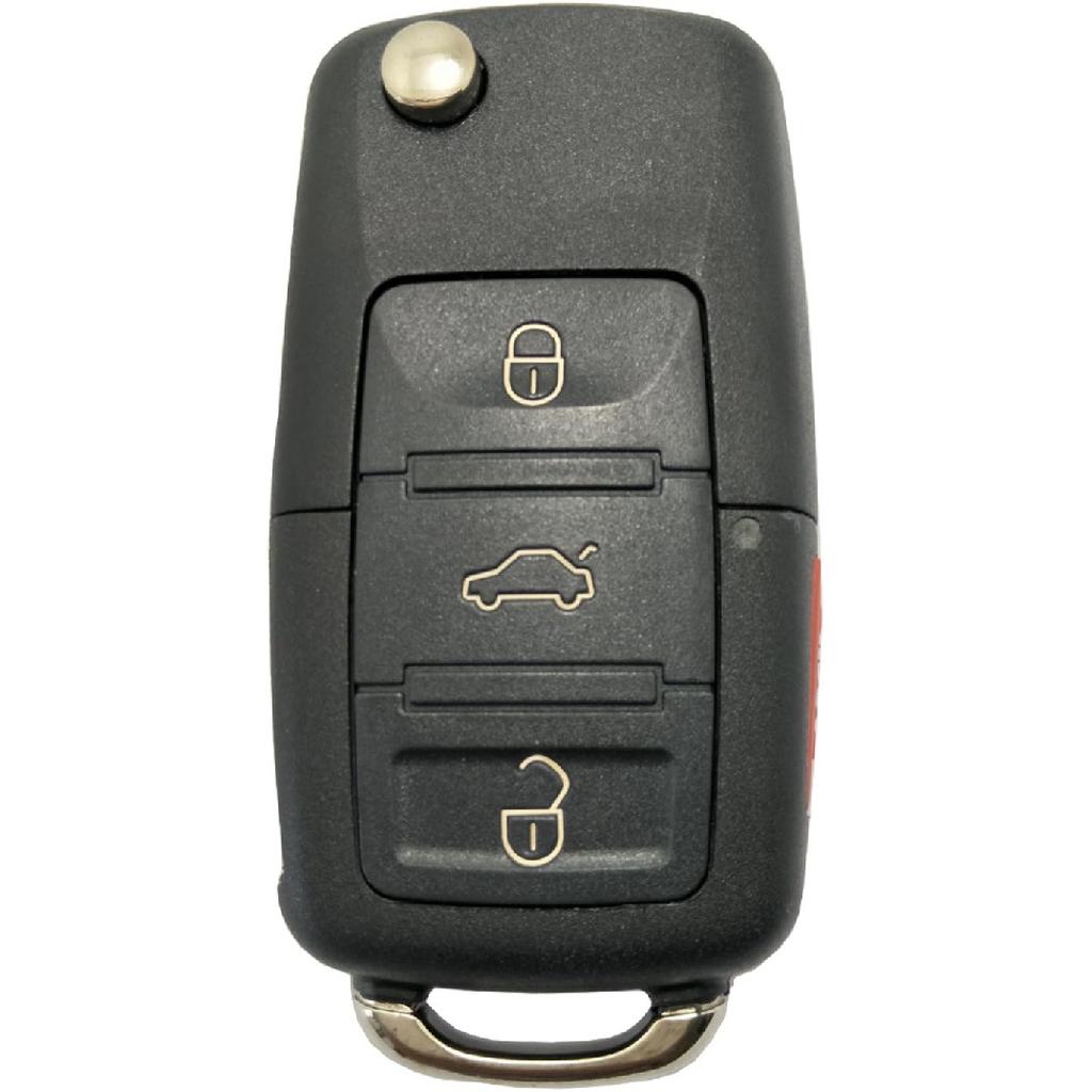 Replacement Key Fob Shell Case fit for VW Volkswagen Jetta Passat Golf Beetle Rabbit GTI CC EOS 4 Buttons Keyless Entry Remote Key Housing with Uncut