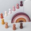Wooden Building Blocks Set With Brown Little Person For Early Education And Diy Fun