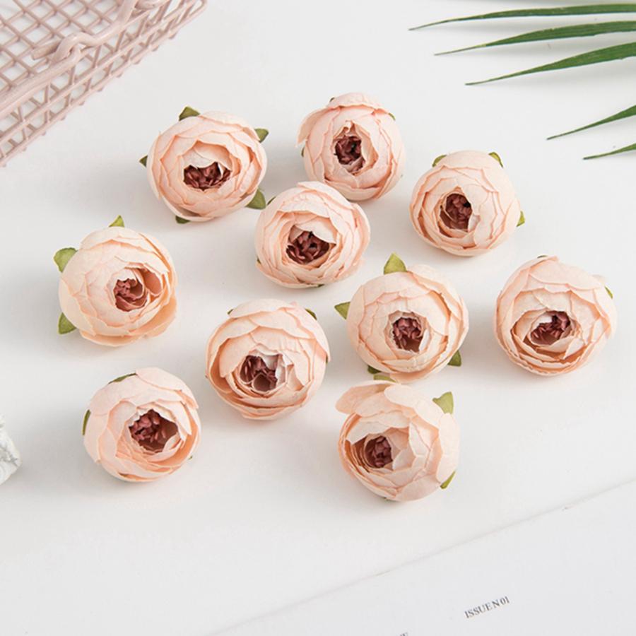 

100 шт. Шелковый искусственный цветок Чайная роза бутон Горячая распродажа Рождество Уличный Защита от УФ Домашний Венок Свадебный Декоративный для вечеринки Сделай сам Подарок 50pcs шампанского