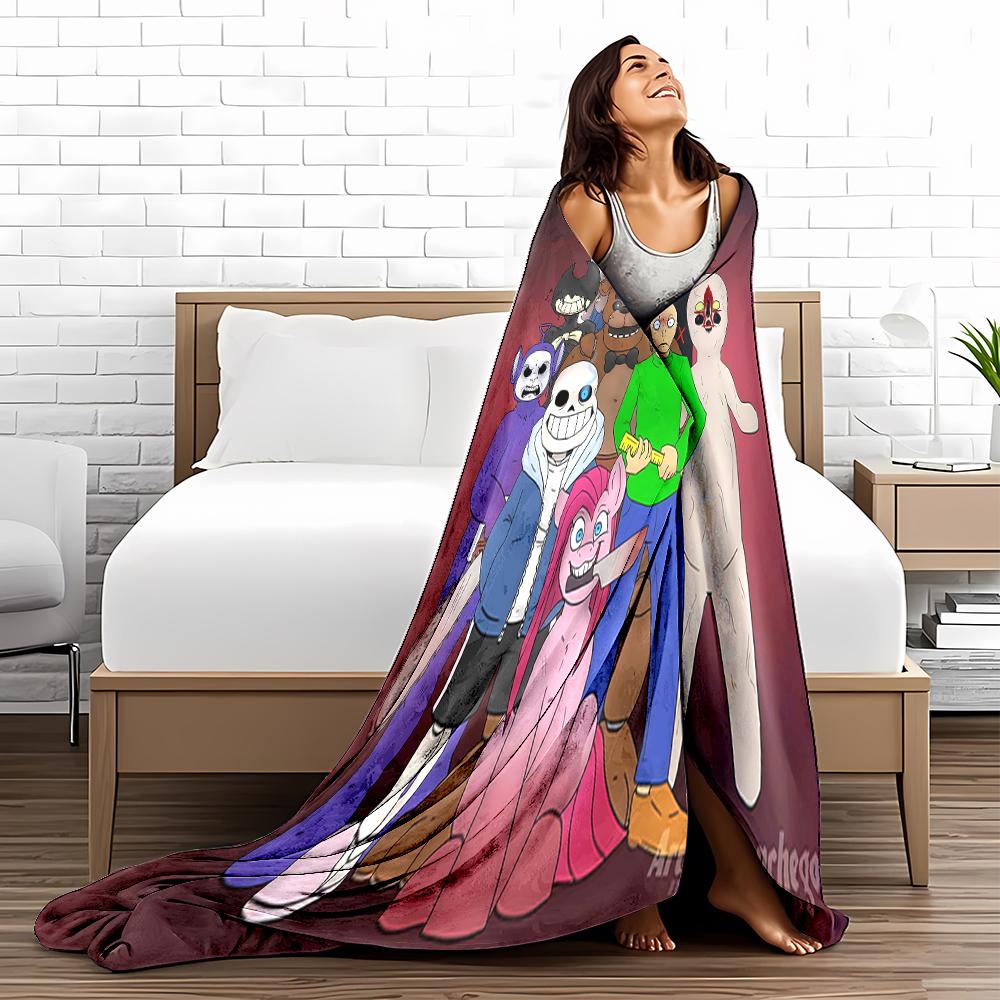 Cartoon Characters Blanket with Horror and Fantasy Elements Design Blanket, Suitable for Use In the Bedroom, Living Room, On the Sofa