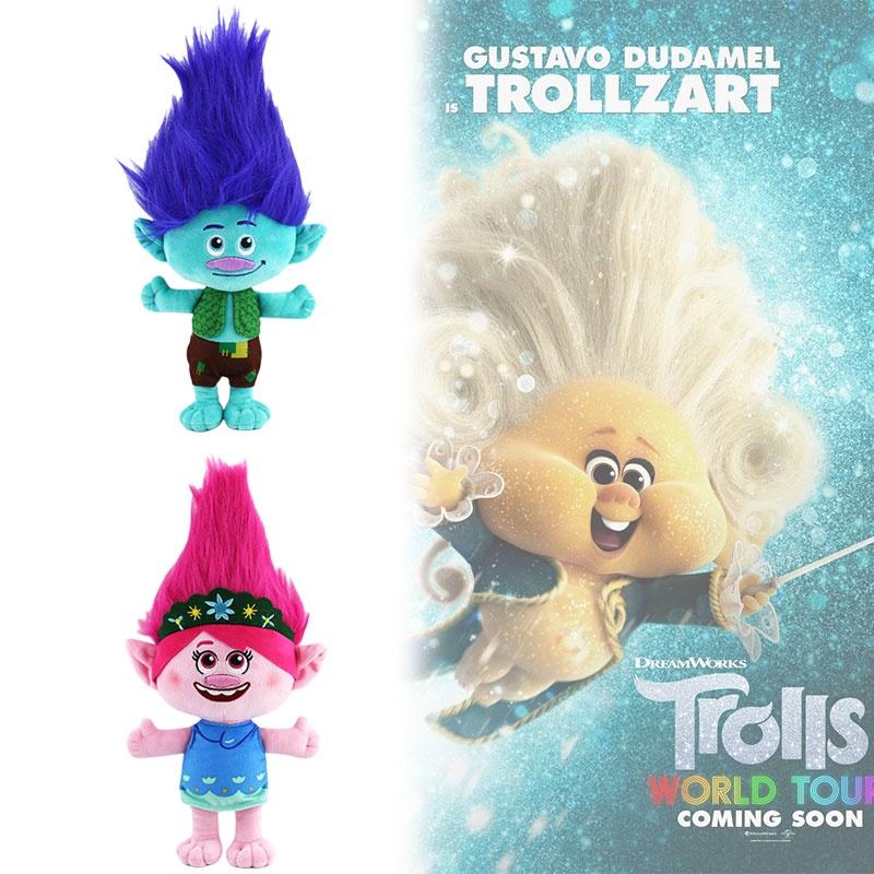 Trolls Band Together Plüschtier Entzückende Zeichentrickfigur 30 cm Höhe Junge mit blauem Haar und Mädchen mit rosa Haar Perfekt für Kinder im Alter von 7-14 Jahren