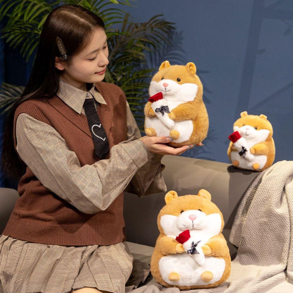 PP Cotton Roses Hamster Plush Toys Soft Hamsters Cartoon Stuffed Dolls  Home Decor
