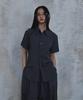 PARADIGMFILM [Ep.02] (Semi-Slim Fit) Gothic Roll-Up Half Shirt (Charcoal)