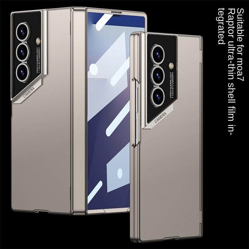 Micro frosted Feel All-inclusive Hinged Glass Protective Film Phone Case for Samsung Z Fold 7 Galaxy Z Fold7 Lens Protect Cover