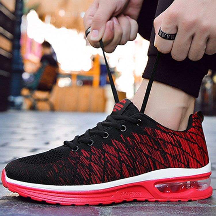 Broken size air cushion flying woven men's shoes spring and autumn men's breathable casual sports running travel shoes