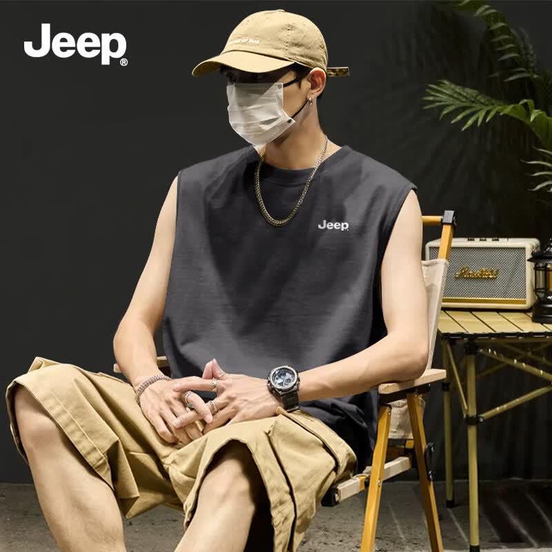JEEP Men s 220G Heavyweight Pure Cotton Athletic Vest 2XL