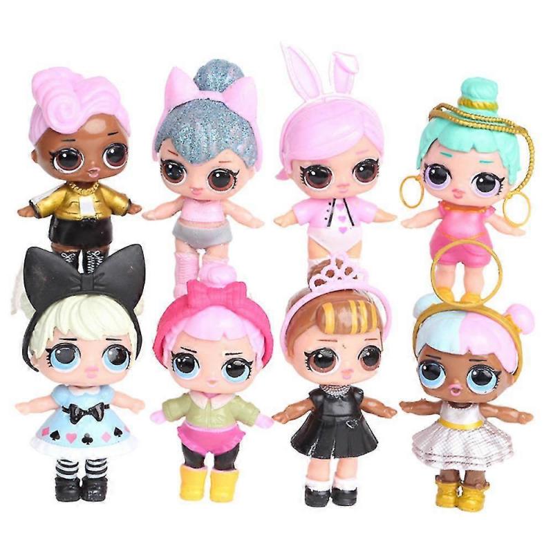 8 Pezzi Bambola Lol Surprise Action Figure Giocattolo Decorazione Torta Collezione Bambole Modello Regalo di Natale per Bambini
