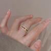 Fashionable And Unique Openfinger Ring For Women With Beautiful Colored Gemstones And Geometry