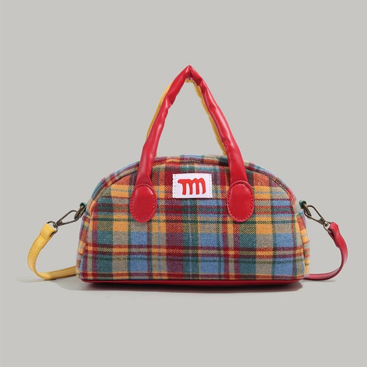 

Bag Women s 2025 New Plaid Handbag American Retro Small Square Bag Niche Autumn and Winter Portable One Shoulder Oblique Span Bag красный