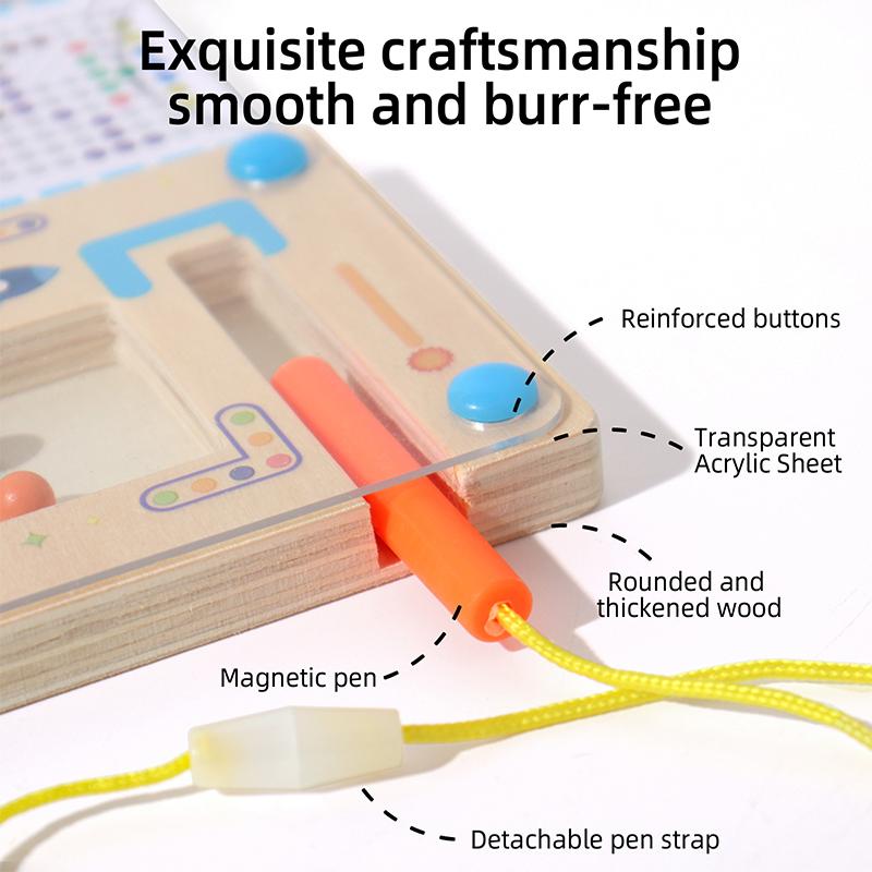 Magnetic Sorting Games Montessori Puzzle Toys Maze Board Learning Color Counting Number Classification Wooden Educational Toys