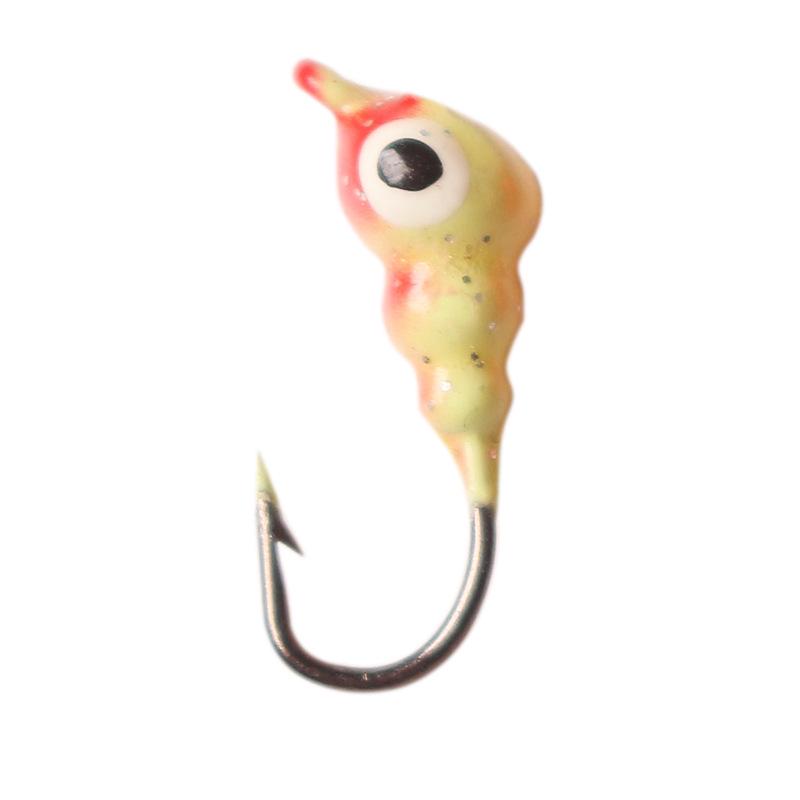 6-Color Thread-Style Micro Ice Fishing Hook, 1.1g Soft Bait Lure