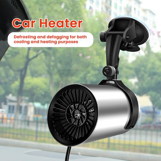 Portable Car Heater Cooling Fan 12V Plug-and-Play 2-in-1 Defroster And Cooling Fan Windshield Space Heaters for Vehicle Winter And Summer Use