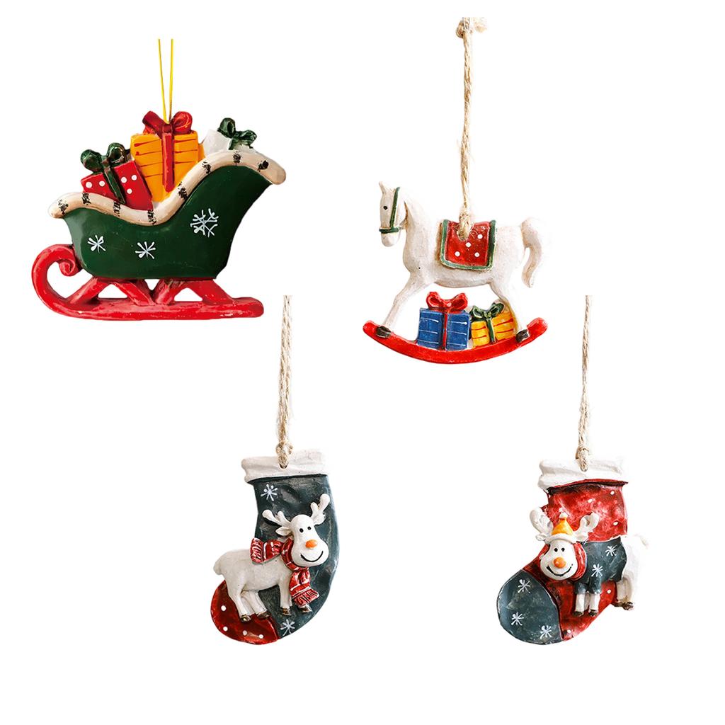 Christmas Creative Pendant Elk Stocking Ornaments Acrylic Flat Christmas Tree Home Ornaments