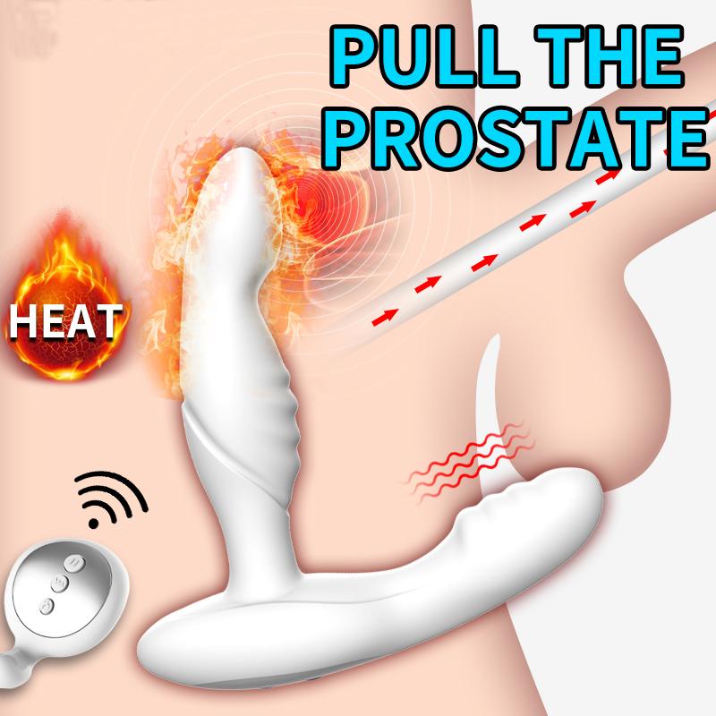 Erwärmung und Ziehen Version Anal Vibrator Finger Prostata Massager Anus Stimulieren Butt Plug Männlicher Masturbator Hinterhof Plug Sex Spielzeug