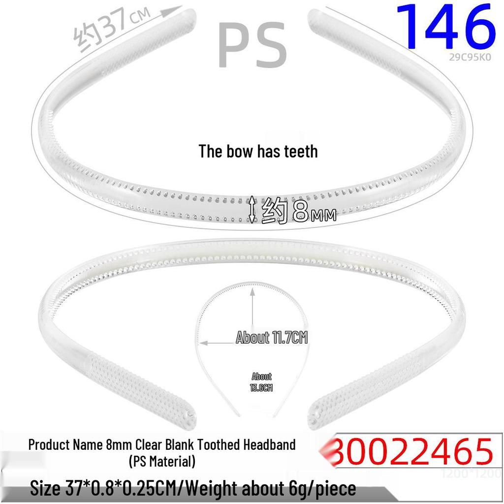 0.8cm Black Bow Headband with Double Row Teeth - Universal DIY Chenille Stem Accessory