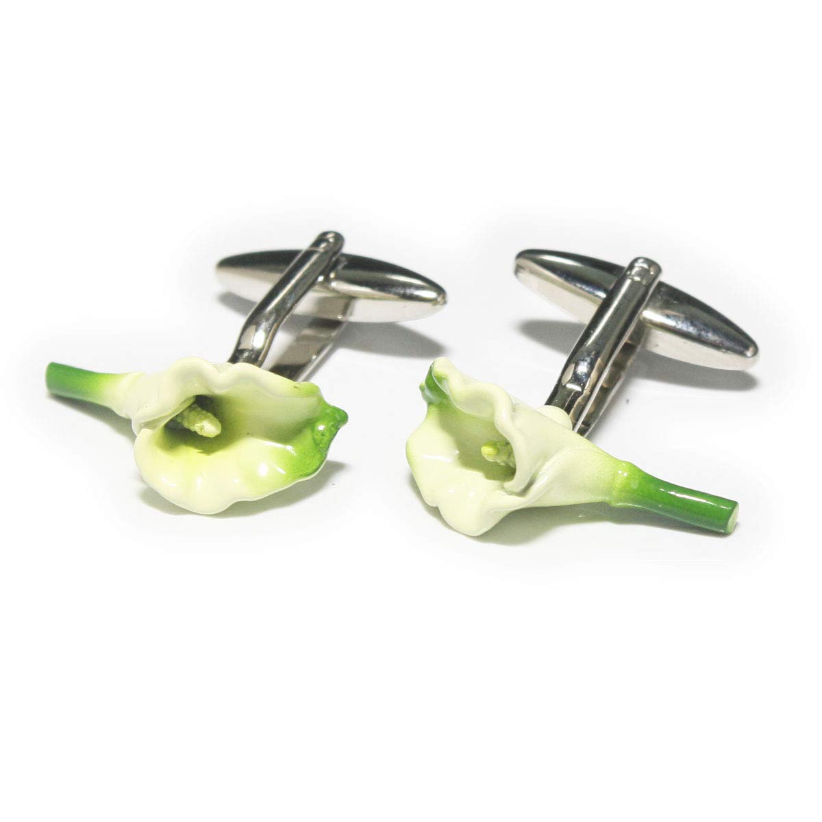 

Запонки Kamakura Cufflinks Workshop с мотивом лилии cf1079 зелёный